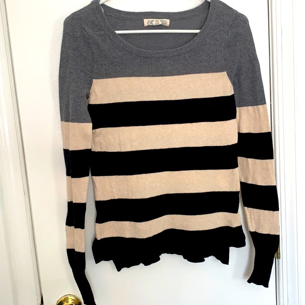Pink Rose Striped Sweater - XS